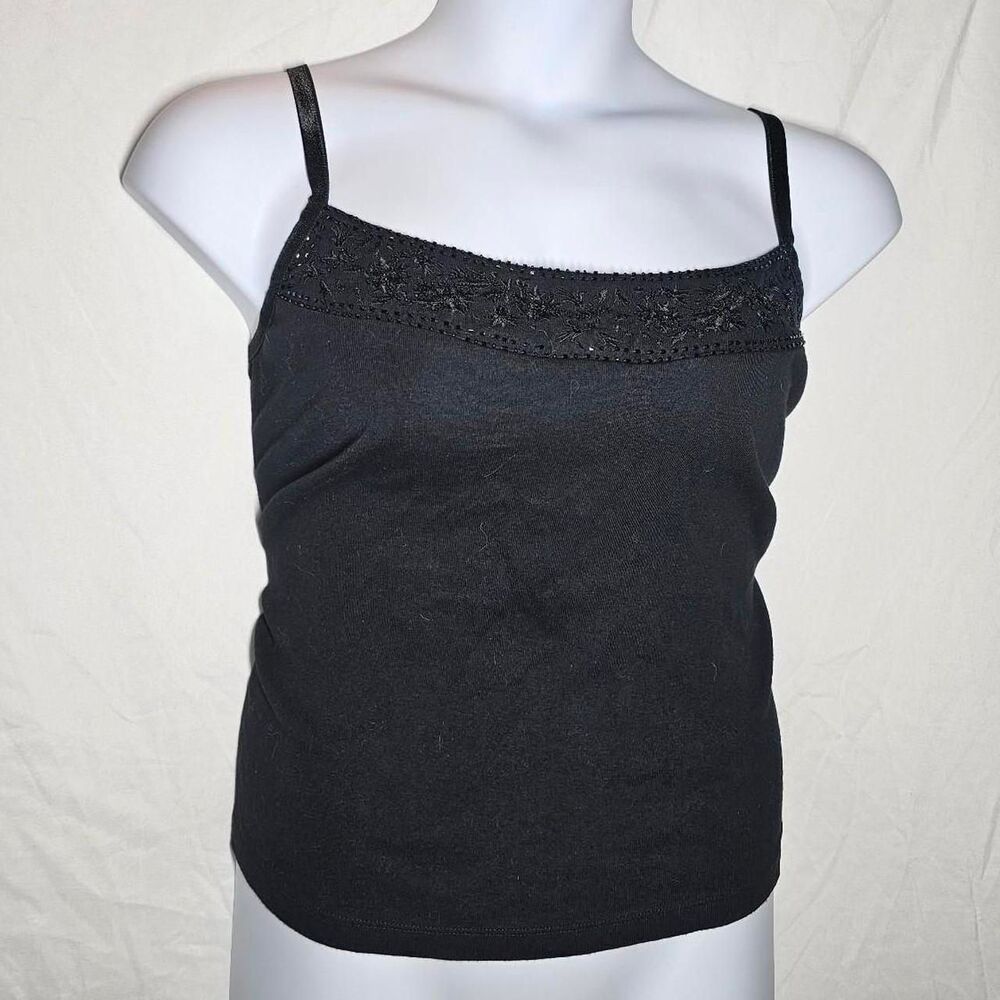 Black beaded neckline vintage y2k plus size tank top